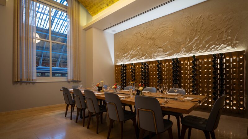 intimate private dining tasting room at searcy's st pancras