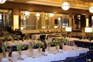 Wedding breakfast table set up at the Kitchen Bar